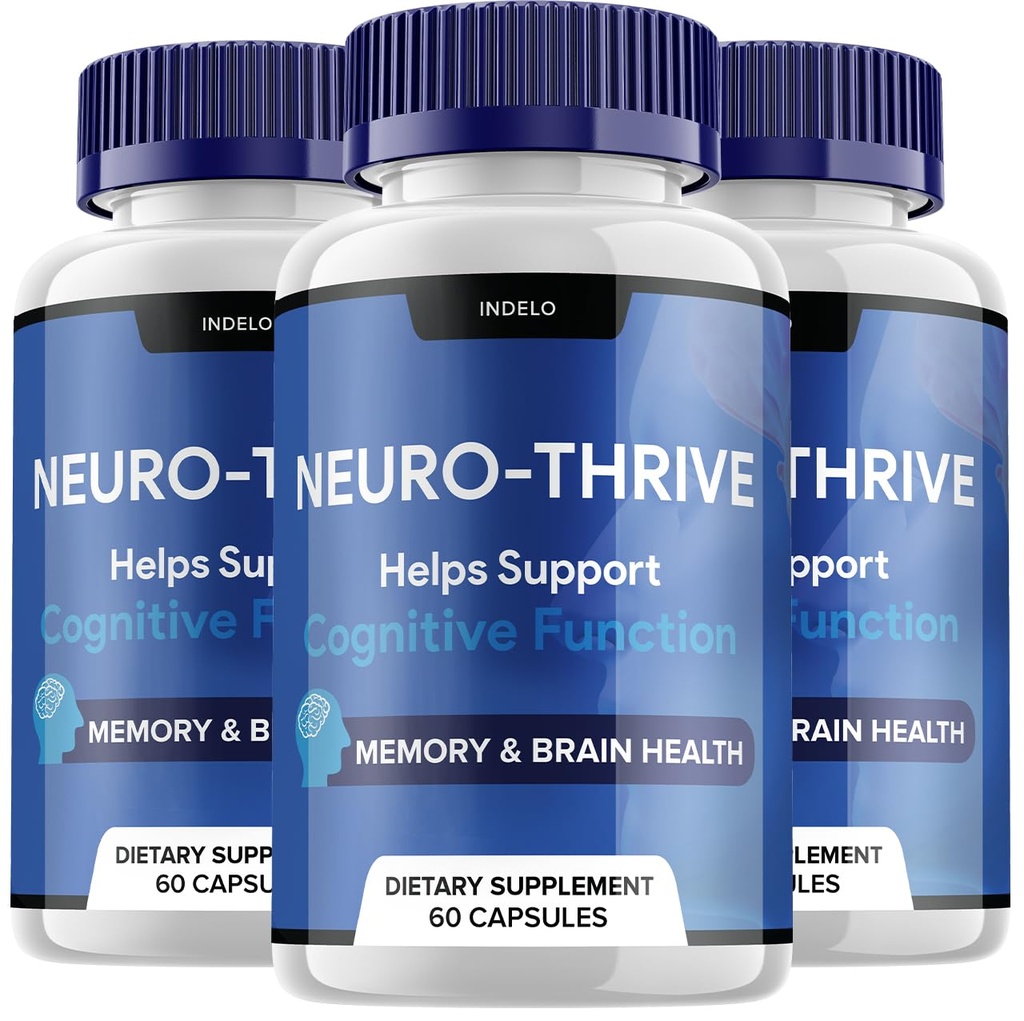 (3 Pack) Neuro Thrive Brain Supplement, Neuro Thrive for Memory Formula, Neuro-Thrive PQQ to Reduce The Negative Effects of Brain Fog Neuro-Thrive Cognitive Function NeuroThrive Reviews (180 cápsulas)