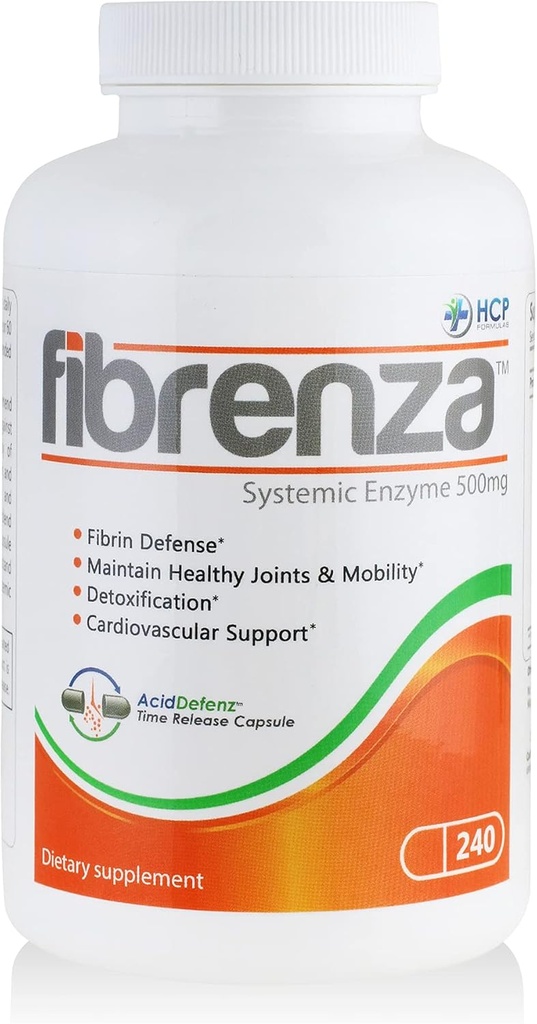 Fibrenza - Complejo Sistémico de Enzimas con Enzimas Fibrinolíticos &amp; Proteolíticos - Suplemento dietético - 240 Caps