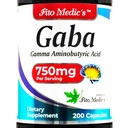 FITO MEDIC'S Lab- GABA, 750 mg por Serving, 200 cápsulas, suplementos GABA, absorción ultra alta - Aminoácidos - GABA Powder - ácido butírico s.