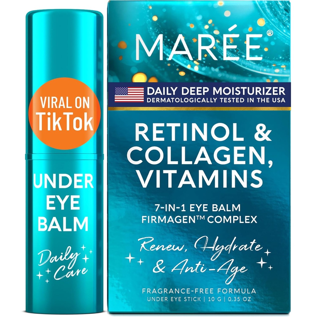 MAREE Bajo Ojo Balm Stick con Retinol &amp; Ceramide Complex - Facial Moisturizer for Dark Circles ' Wrinkles - Bajo Ojo Brightener Stick, Anti Wrinkle Hydrating Face Skincare