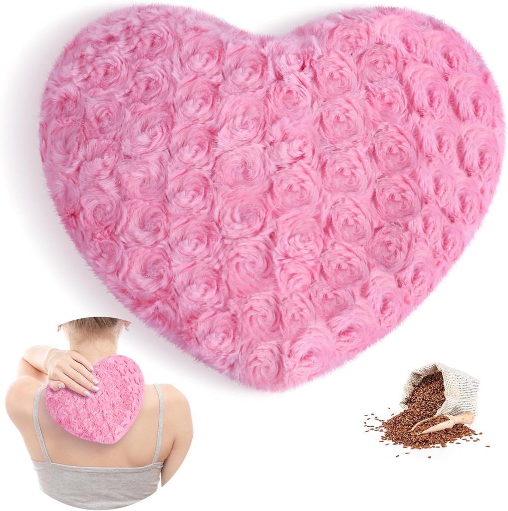 Almohadilla de calefacción de microondas Atsuwell, almohadilla de calor multiusos, almohadilla de calor microwavable para cáñamo, articulaciones, cuello, compresa de calor húmedo para la presión del músculo calmante y la relajación, rosa