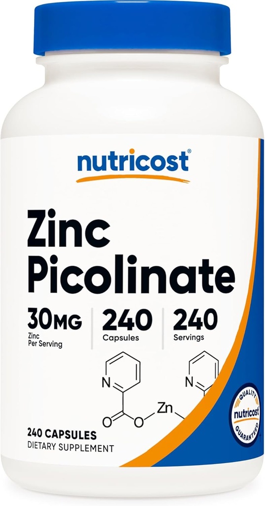 Nutricost Zinc Picolinate 30mg, 240 cápsulas - Gluten Free and Non-GMO