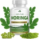 Cápsulas de Polvo de Moringa Orgánica,Pure Moringa Oleifera Cápsulas de Polvo 1000mg,Suplemento de Moringa para Energía, Inmunidad " Salud Conjunta, Vegan y No GMO,120 Cápsulas