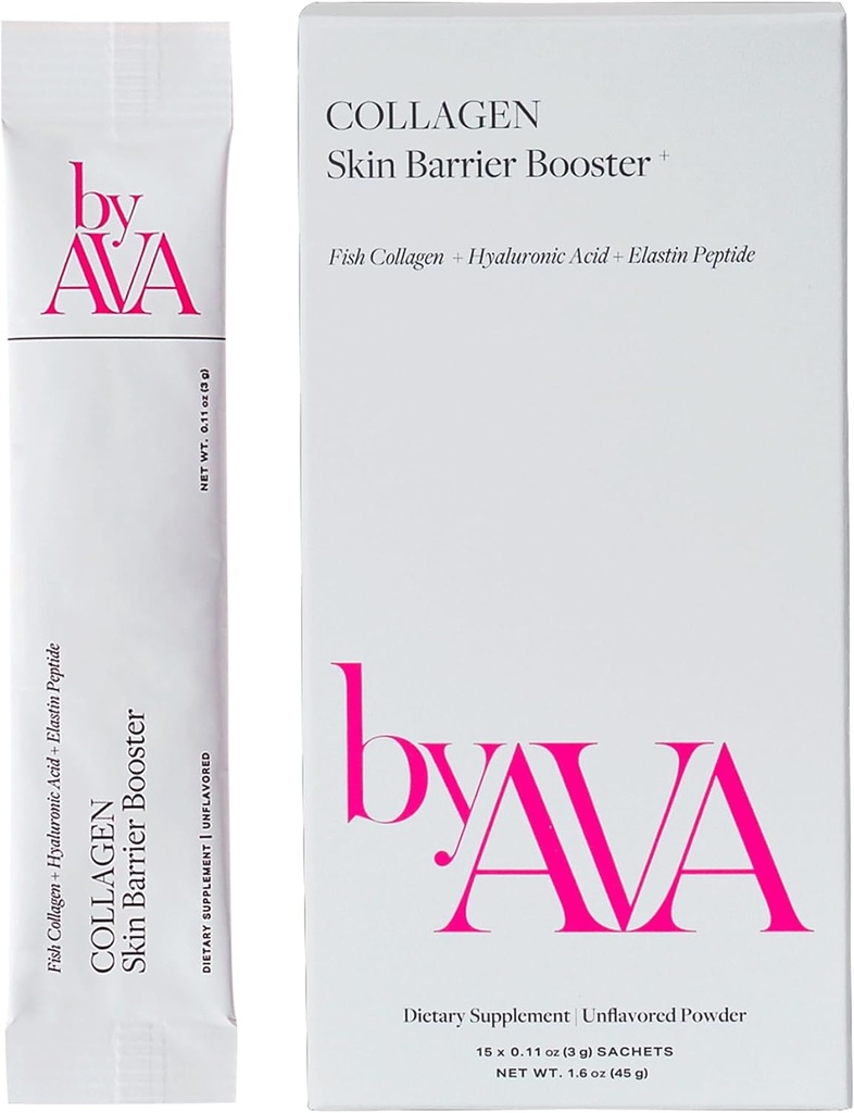 porAVA Marine Collagen Powder Skin Barrier Booster ← Peptides de Collagen de pescado desfavorados con Elastin, Ácido Hialurónico, Biotina &amp; Vitamina C