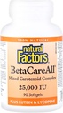 Natural Factors, BetaCareAll 25,000 IU, Vitamin A for Healthy Skin, Vision and Immune Function, 90 Softgels