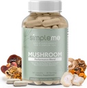 Simpleme Multi-Mushroom Suplemento - Complejo Para Cerebro, Soporte Inmunitario, Nootropics - Performance Blend with Lions Mane, Turquía Tail, Reishi, Cordyceps, Chaga, Maitake, Shiitake y Más - 60 cápsulas