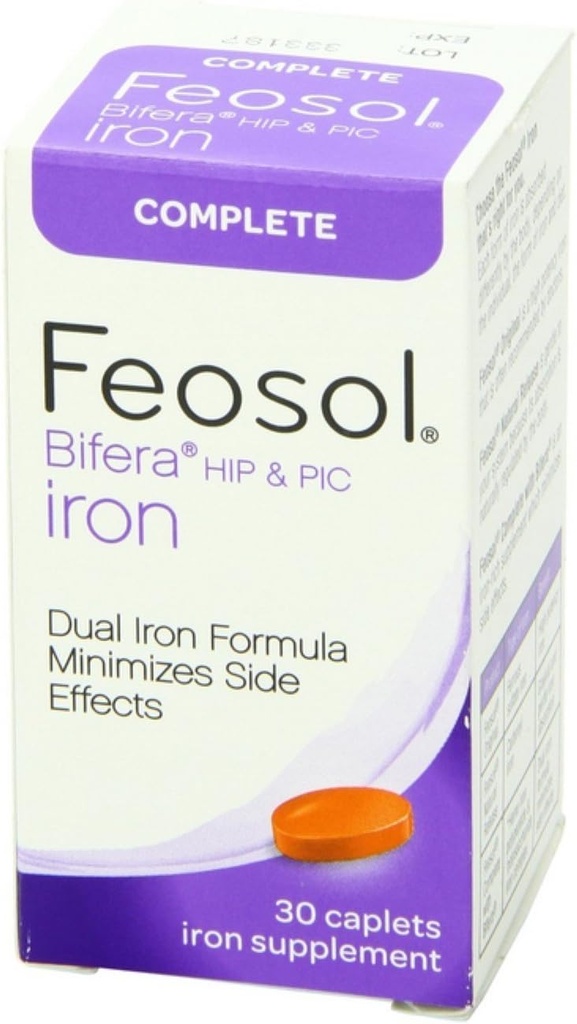 Feosol Bifera Iron Caplets Complete 30 ea (Pack of 4)