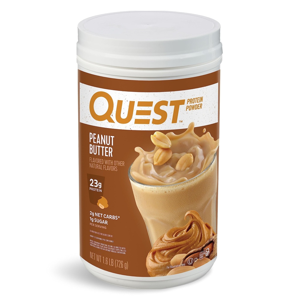 Quest Nutrition Peanut Butter Protein Powder, 23g Protein, 1g Sugar, Low Carb, Gluten Free, 1.6 libras, 23 servicios