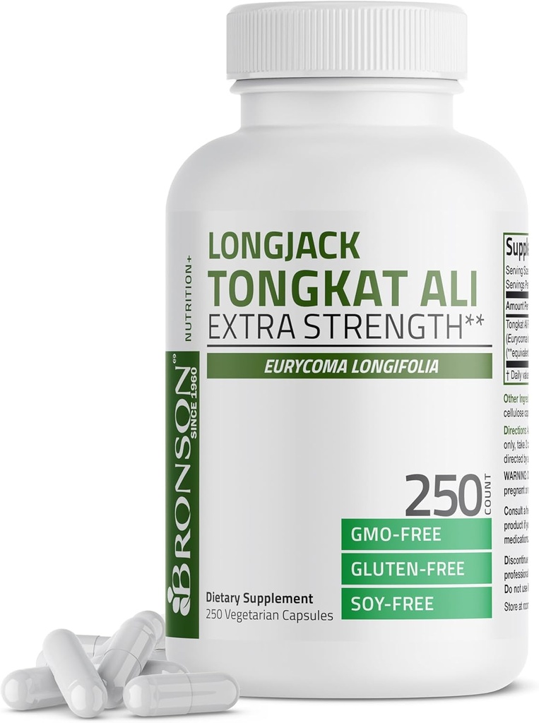 Bronson Longjack Tongkat Ali Extra Strength, 250 cápsulas vegetarianas