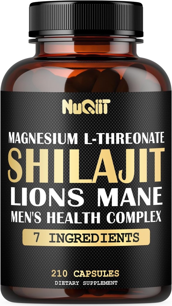 Magnesio con Lions Mane, Shilajit Capsules, y Complejo de Salud de Hombre como Ashwagandha, Maca Root " Más - 210 cápsulas