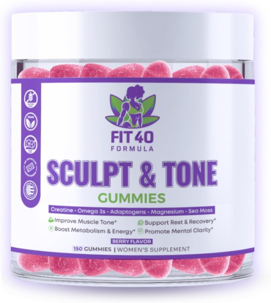 Sculpt " Tone Gummies for Women 40+ peru Creatine, Magnesium, Tart Cherry " Sea Moss ← Peri-Menopause Support, Energy " Post-Workout Recovery ← 150 Vegan Gummies