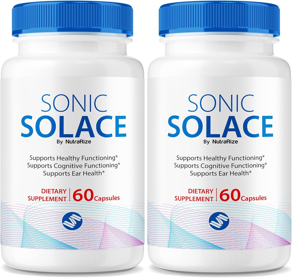 (2 Pack) Solace Sonic - Fórmula avanzada para mantener el oído saludable, Solace Sonic oficial para la salud del oído, todo soporte natural para el bienestar general, SonicSolace Review (120 cápsulas)