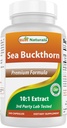 Mejores Naturales Sea Buckthorn Oil Powder Extracto 10:1 500 mg 240 Cápsulas - No GMO, Gluten Libre - Contiene Naturalmente Occuring Omega-7 Palmetoleic Acid