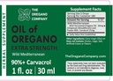 THE OREGANO COMPANY- Oil of Oregano 1 fl. oz 30 ml, 90+ Carvacrol, Extra Strength, Líquido, Vegan, Vegetariano, No GMO, Gotas Grado de Alimentos Naturales, Aceite De Oregano