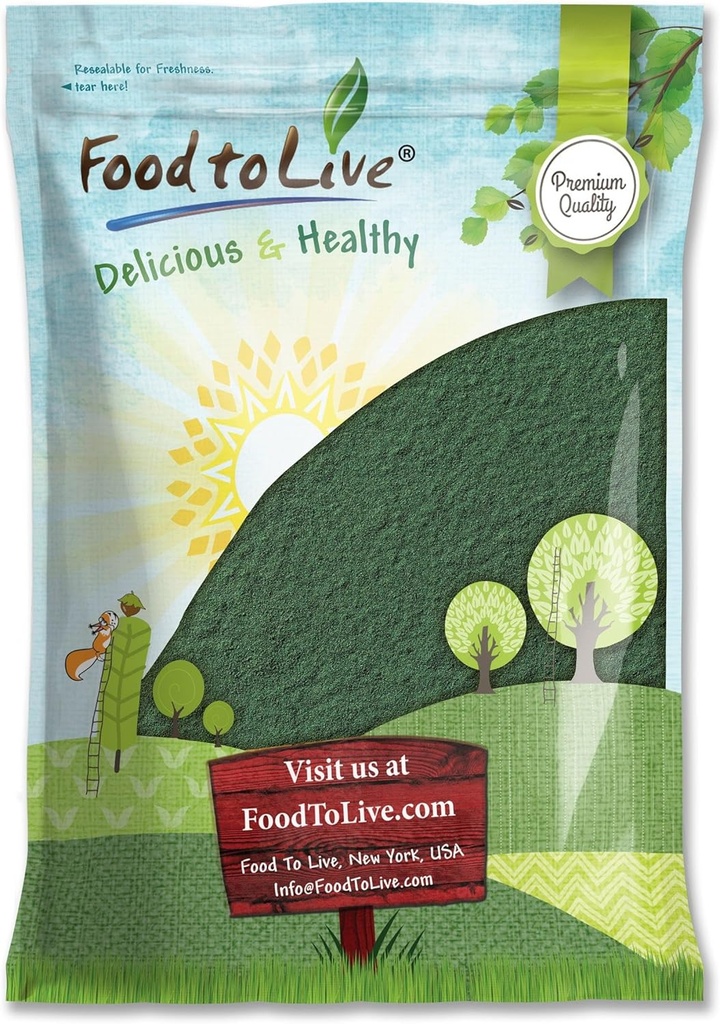 Alimentos para Polvo de Clorella en Vivo, 8 Libras - Kosher, Algas Verde Raw, Superalimentos Vegan, Bulk, Pura Proteína Verde Vegana, Rica en Vitaminas y Minerales, Grande para Bebidas, Teas y Smoothies