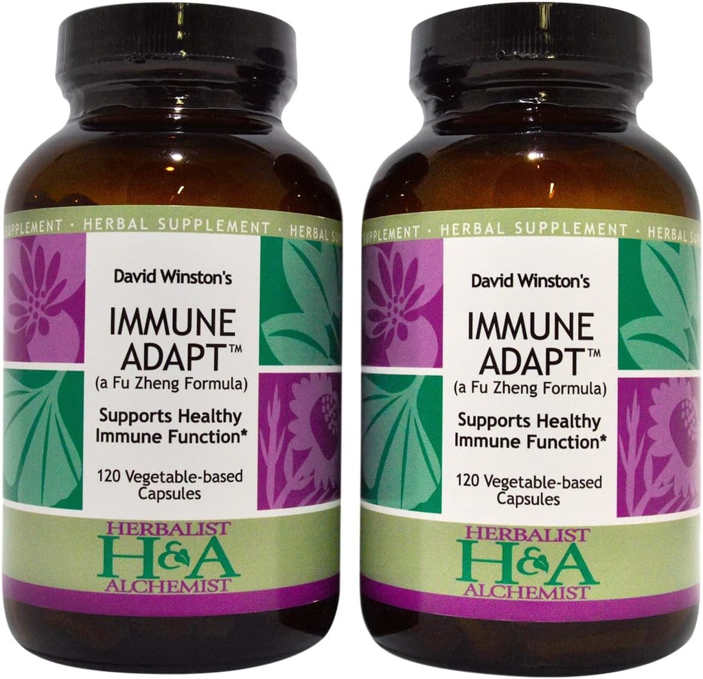 Herbalist " Alchemist, David Winston's Immune Adapt Fu Zheng Capsules, 2 Pack - 4 Month Supply, 120 Ct cada botella. Soporta la función saludable de la inmune*