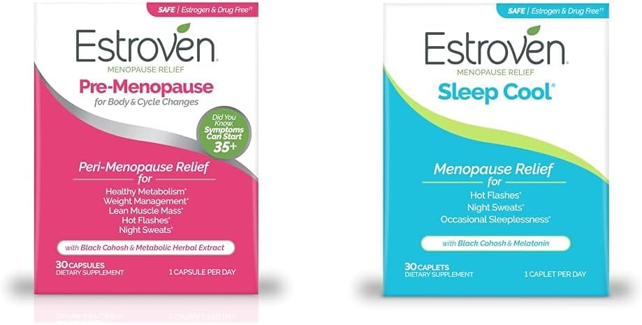 Estroven Menopause Relief Bundle con Pre-Menopause 30 Ct y Sleep Cool 30 Ct
