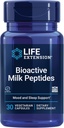 Extensión de la vida Péptidos de leche bioactivos, Apoyo a la humedad saludable, Suplemento de sueño, Relajación, péptidos de leche, decapeptida de Casein, libre de hormonas, libre de gluten, no Gluten, vegetariano, 30 cápsulas