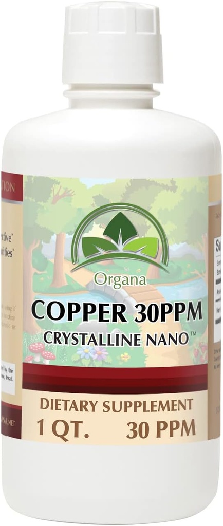 Organa Pure Crystalline Liquid Copper Suplemento - 30 PPM - Colloidal Minerals