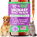 Tratamiento UTI de perro natural &amp; gato con arándano &amp; D-Mannose, vejiga, riñón, apoyo a la incontinencia, Tracto urinario saludable para perros, Mejor tratamiento de la infección de la tractona de gato, gotas fáciles de usar, 2 oz
