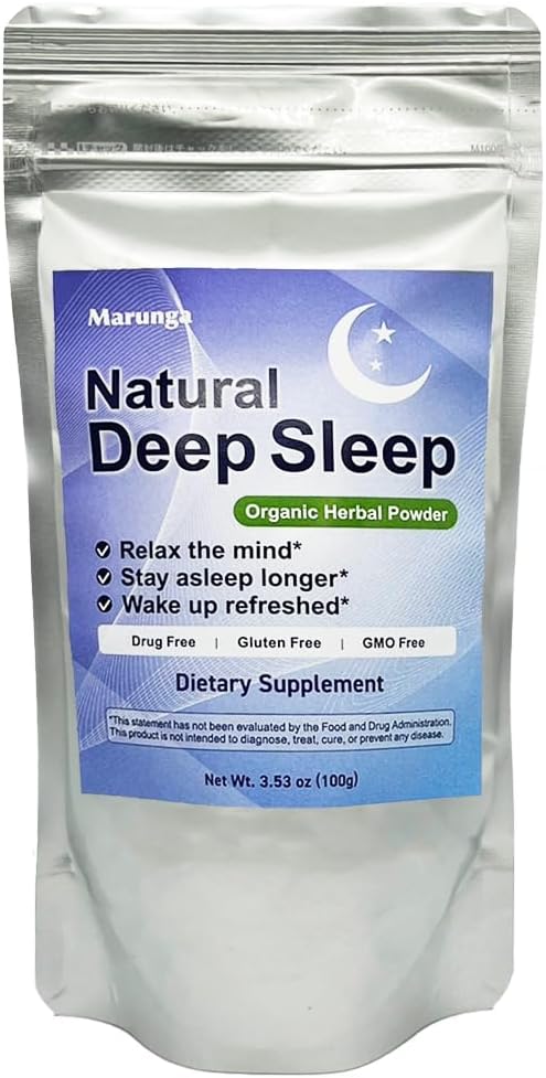 Dormir profundo natural, Suplemento dietético, Polvo Hídrico Orgánico, Apoyo al Estrés " , Apoyo a la Salud Digestiva, Melatonina Libre, Suministro de 30 días, Hecho en Japón
