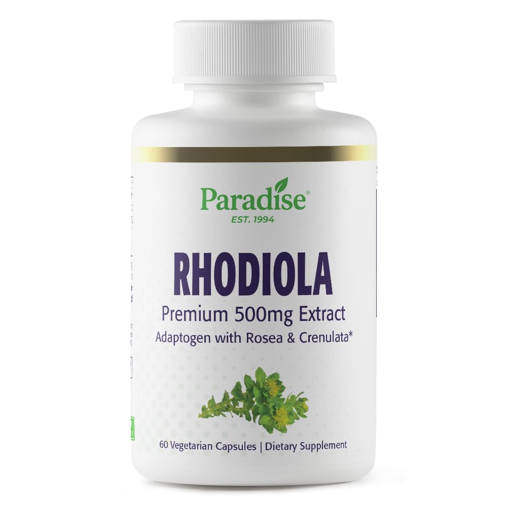 Herbs Paradise Rhodiola Extract 500mg, Super Potent Antioxidant, Ultra Pure, Vegan, Non-GMO, Gluten Free, 60 cápsulas vegetarianas