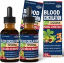 Caídas de circulación sanguínea, Suplemento de óxido nítrico para flujo sanguíneo, presión y salud cardíaca W/Horse Chestnut Extract Liquid. Castaño de Indias y Diosmina para la Circulacion y Varices. 4 oz