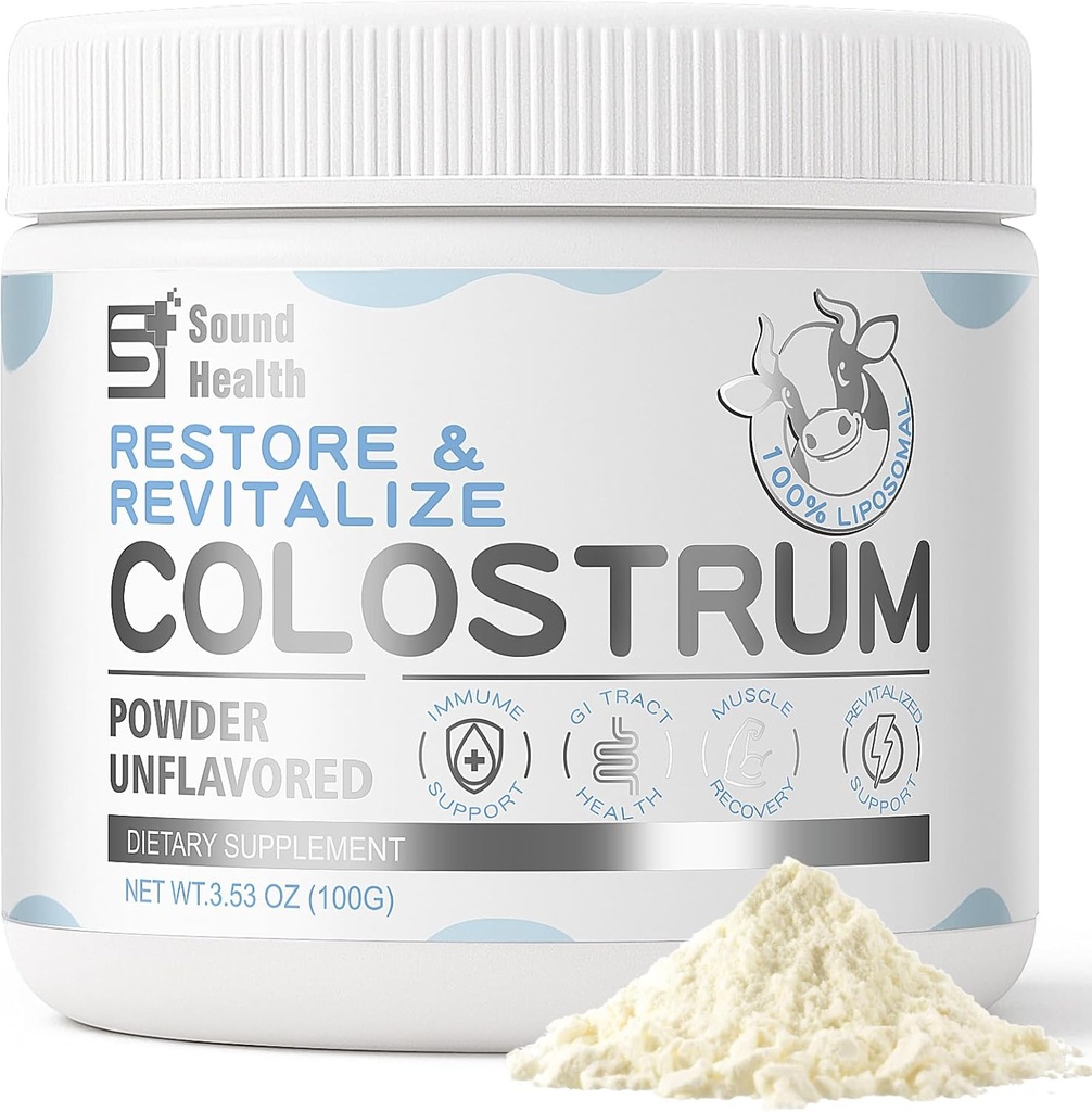 Colostrum Suplemento Polvo para Humanos - Suplemento de Colostrum de Bovino Orgánico para Salud Gut, Crecimiento del Cabello, Apoyo Inmunitario - Desarrollado (50 Servimientos)