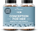 Concepción Suplementos de fertilidad para Mujeres – Ovulación de Ayudas, Equilibrio Hormonal, & Ciclos Regulares – Soporte de Vitamina Prenatal con Myo-Inositol, Folate, Ácido Fólico, Vitex – 120 cápsulas suaves vegetarianas