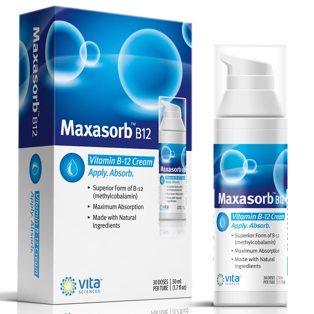 Vitamina B12 Metil B-12 Crema, Metilcobalamina B12 1000 mcg Energía, Salud &amp; Esquí Vibrant, Poderoso Topical B12 Skin Cream - Ayuda con Eczema & Psoriasis. Energía como B12 Patch
