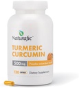 Curcumina Turmérica con cápsulas de piperina - 500 mg por cápsula,120 cuenta - Suplemento con pimienta negra para absorción mejorada No GMO, sin gluten