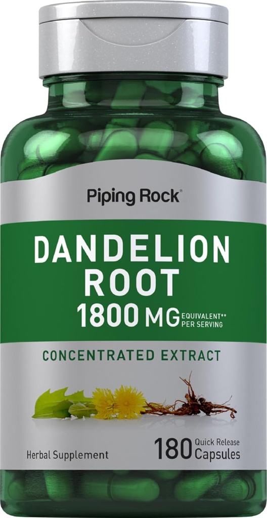 Piping Rock Dandelion Root Capsules Silencio 1800mg Silencio 180 Conde ← Herbal Suplemento Silencio Concentrated Extract Silencio Gluten Free, Non-GMO