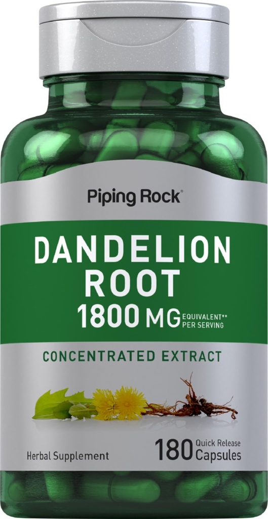Piping Rock Dandelion Root Capsules Silencio 1800mg Silencio 180 Conde ← Herbal Suplemento Silencio Concentrated Extract Silencio Gluten Free, Non-GMO