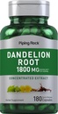 Piping Rock Dandelion Root Capsules Silencio 1800mg Silencio 180 Conde ← Herbal Suplemento Silencio Concentrated Extract Silencio Gluten Free, Non-GMO