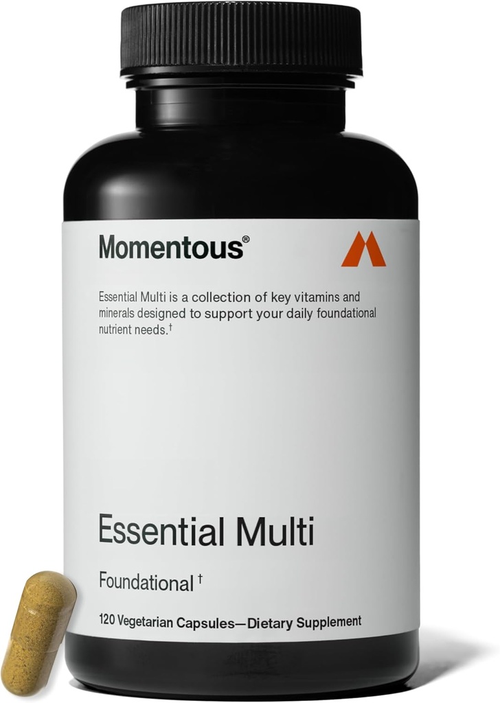 Multivitamina esencial momentosa para hombres de mujeres - Complejo mineral de vitamina completa para atletas " Wellness Enthusiasts - GMO- " Gluten-Free - NSF certificado para el deporte - 30 servicios