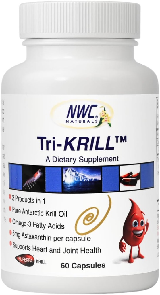 NWC Naturals Tri-Krill Oil Supplement for Men and Women, Supports Joint Health, Brain Function, and Overall Wellness with Astaxanthin