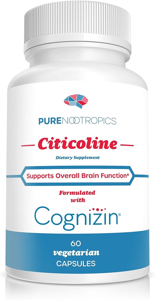 Nootropics pura - CDP Choline (Citicoline) Capsules 300 mg Capsules  60 Veg Cap Value Pack ← Ayuda Función Cognitiva y Rendimiento, Memoria, Atención y Salud Cerebro ← Bioavailable Cognizin