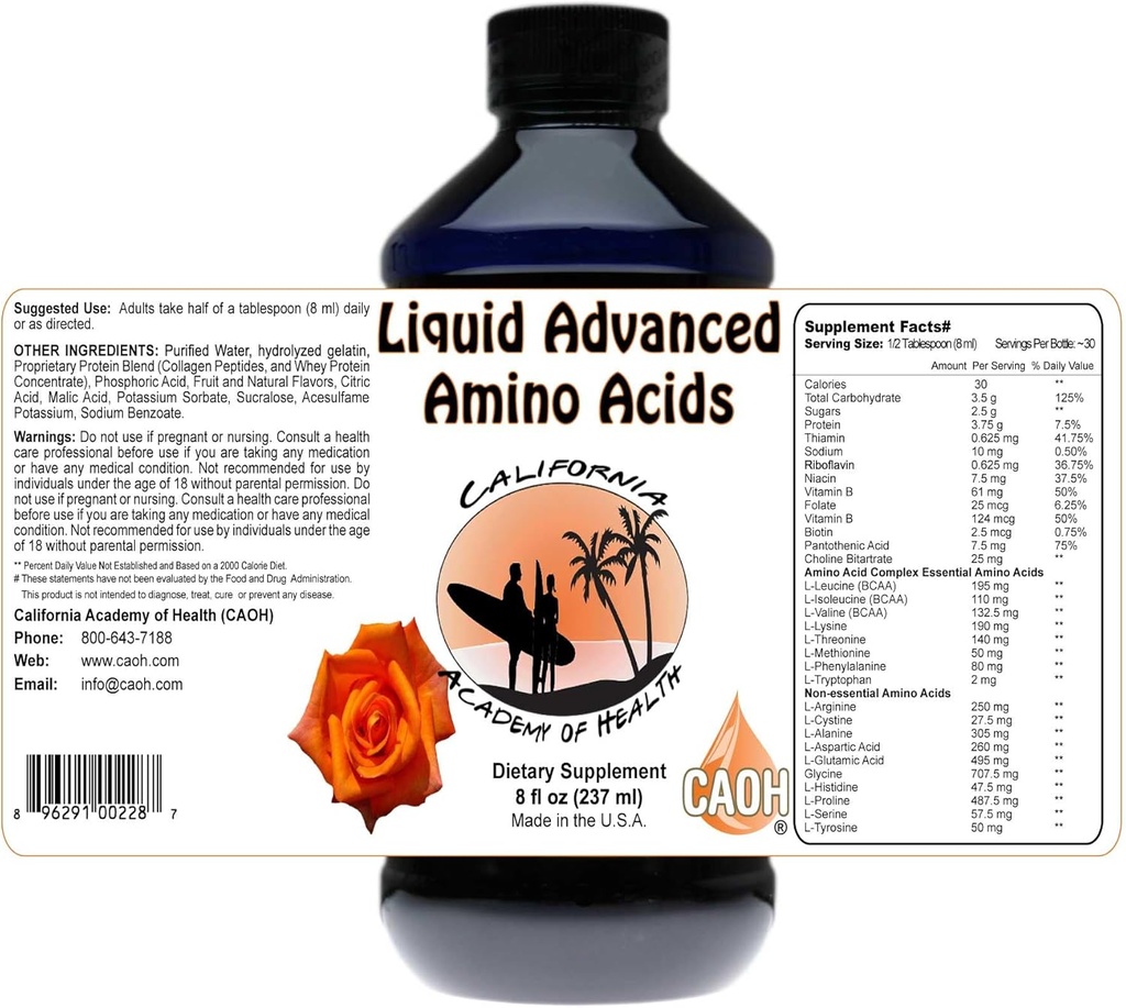 Aminoácidos avanzados líquidos 8 oz de CAOH