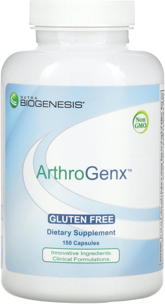 Nutra BioGenesis - ArthroGenx - Turmeric, Ginger y MSM para ayudar a la función conjunta y la respuesta inflamatoria normal del cuerpo - 150 cápsulas
