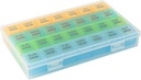 Organizador mensual de píldoras 1 vez al día con caso DustProof, caja extra grande de 4 semanas Una vez al día, 28 días Contenedor de píldoras 1 por día, caso semanal de vitaminas, organizador diario de medicina para aceite de pescado