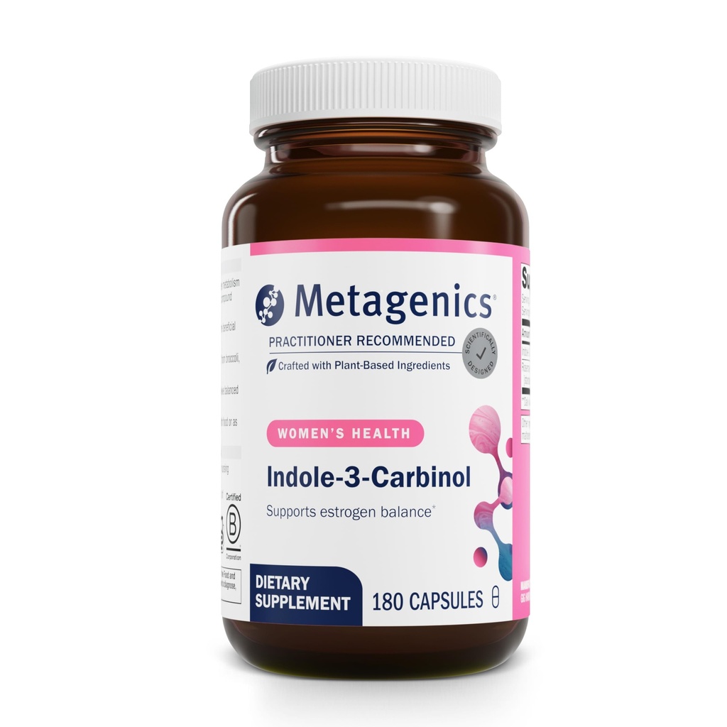Metagenics Meta Indole-3-Carbinol Supplement - Supports Estrogen Hormone Balance, Antioxidant &amp; Liver Health* - Non-GMO, Gluten-Free, Vegan - GMP Certified Facility - 180 Capsules
