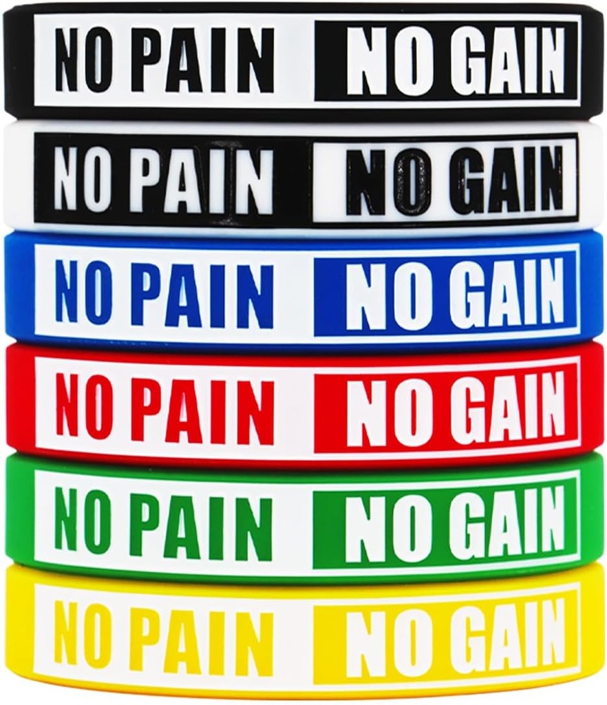 No Dolor No Gain Wristbands Motivational Bulk Inspirational Silicone Fitness Pulseras Stretch Unisex Sport Wristbands for Teens Hombre Mujer