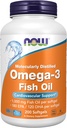 AHORA Suplementos de alimentos, Omega-3 180 EPA / 120 DHA, Destilado molecularmente, Soporte cardiovascular*, 200 Softgels