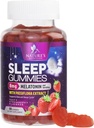 Gummies de sueño para adultos fuerza extra 8mg - Melatonina con Passiflora Extracto para el sueño relajante - Melatonina interina rápida Suplemento de goma de sueño, Vegan, No GMO, sabor a fresa Tasty - 60 Gummies