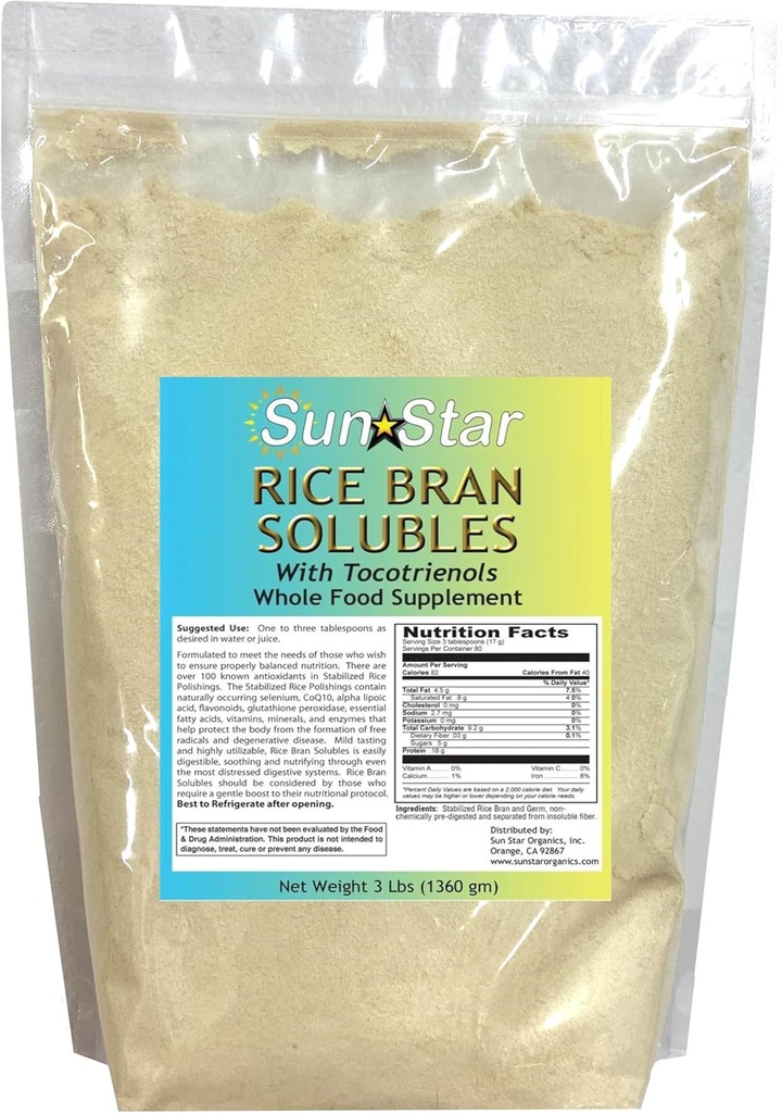 Rice Bran Powder with Tocotrienols (Formerly Known as Rice Bran Solubles)(3lb)