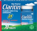 Claritina 24 horas Medicina de la alergia, Relieve de Alergia de la Fuerza de Prescripción No Domicilio, Tabletas de Antihistamina de Loratadina, 70 Condes