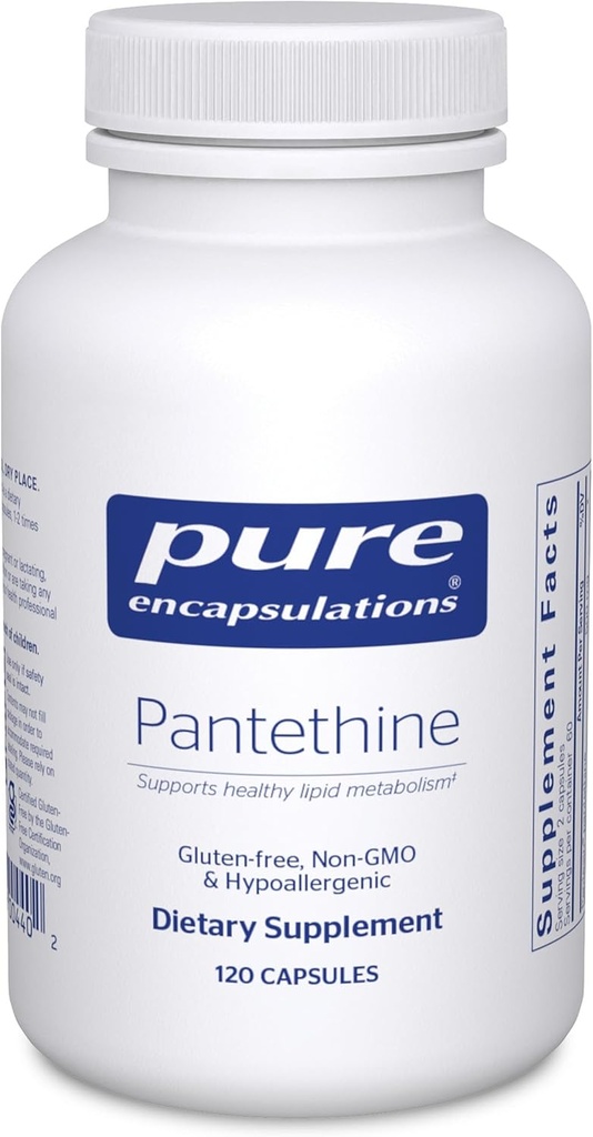 Encapsulaciones puras Pantethine ← Suplemento hipoalergénico Apoyos Metabolismo Lipid saludable y Función Cardiovascular