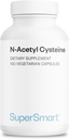 Supersmart N-Acetyl Cysteine 1800mg per Day (High Absorption) - NAC Supplement - High Potency Antioxidants Amino Acids - Glutathione Precursor Silencio Non-GMO & Gluten Free - 100 Vegetarian Capsules