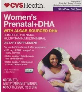 CVS DHA Prenatal Multivitamin 2 Step Program Tablets - 60 días