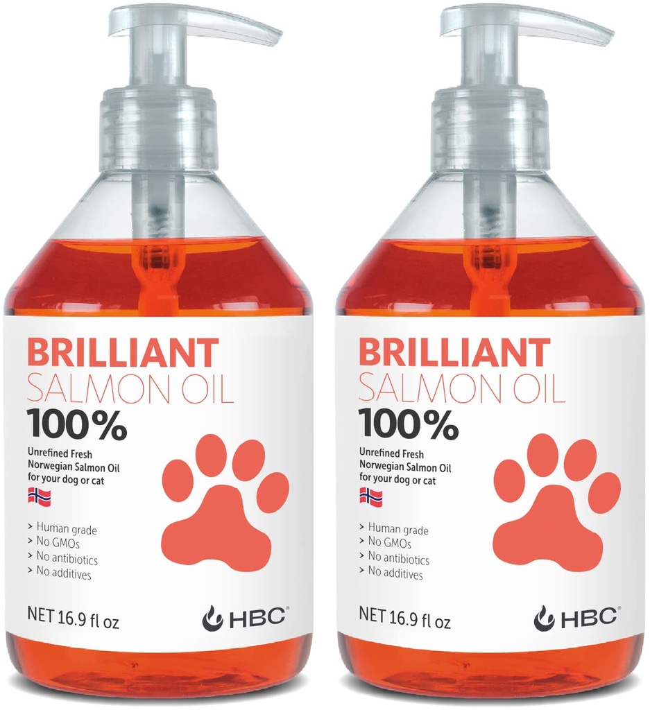 Aceite de salmón para perros - Esquí saludable " Cuna " , Natural Norwegian Omega 3 Fish Oil Food Supplement, EPA " DHA Fatty Acids, Ideal para camada, alergia, picazón, piel seca, salud mixta de huesos - (2 x 16.9oz)